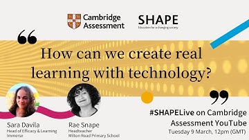 #SHAPELive | How can we create real learning with technology?