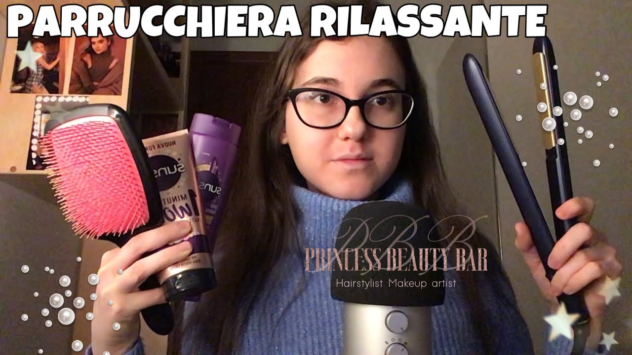 ASMR ROLEPLAY PARRUCCHIERA | water sounds, hand movements, brush, phon, piastra…🫧💄