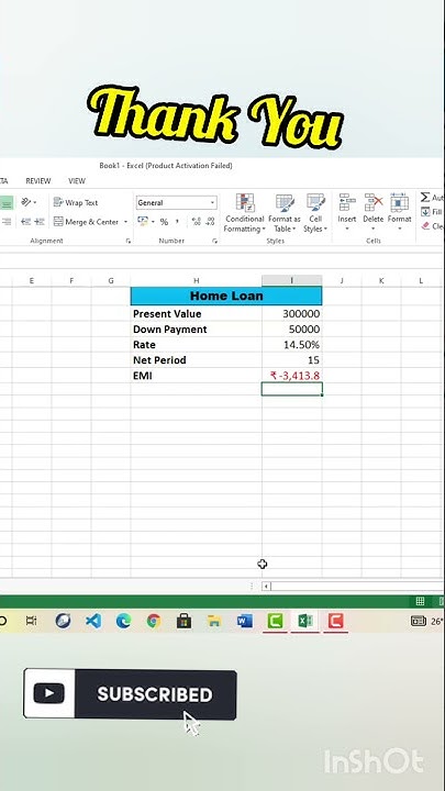Calculate EMI Using PMT Formula | PMT Function in ms excel |Advance ...