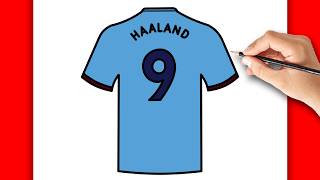 HOW TO DRAW ERLING HAALAND SHIRT EASY | DRAWING STEP BY STEP