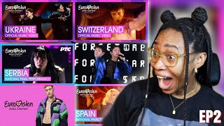 AMERICAN REACTS TO EUROVISION 2024 SONGS FOR THE FIRST TIME! 🤯 (THE UK, UKRAINE, SERBIA, & MORE!)