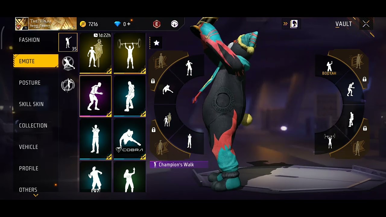 i show all collection of my new id gun and vault collection emots - YouTube