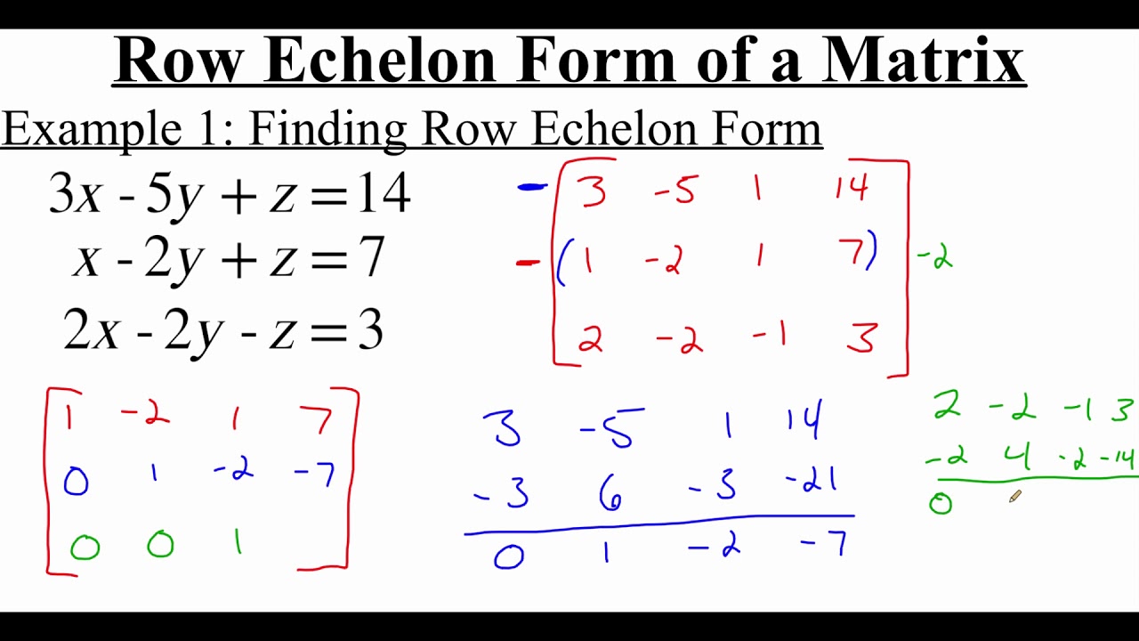 What Is Echelon Form Of A Matrix