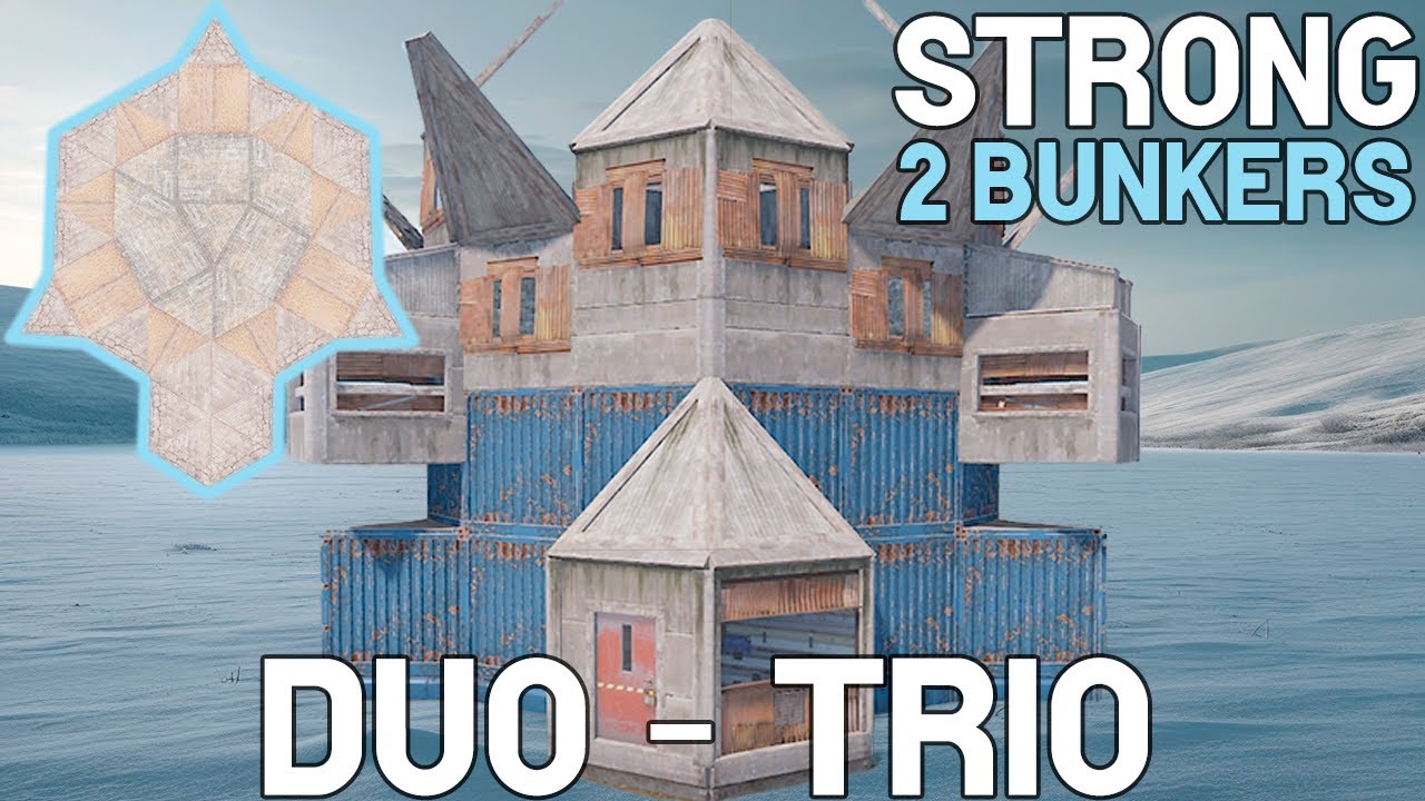 Rust – OP DUO/TRIO Base with 2 Bunkers (Simple & Strong Design) - YouTube