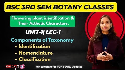lec-1|Bsc 3rd semester botany classes|components of Taxonomy-Identification, nomenclatur|unit-1|2023