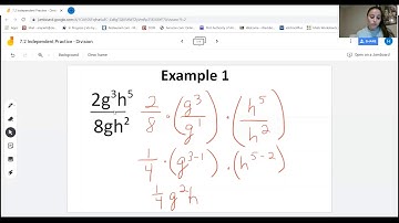 7.2 Independent Practice Part 1 - Dividing Monomials