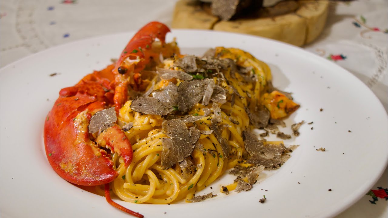 Spaghetti with Lobster and Black Truffle