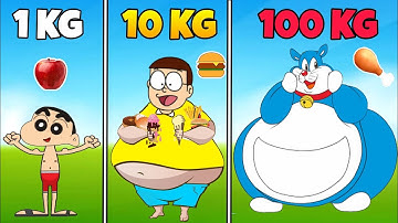 Shinchan And Nobita Play Noob Vs Pro Vs Hacker In Fat Food RUN 3D 🤣🤣 | Funny Game |