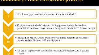 Patients’ reports of diabetes self-management: A meta-ethnography