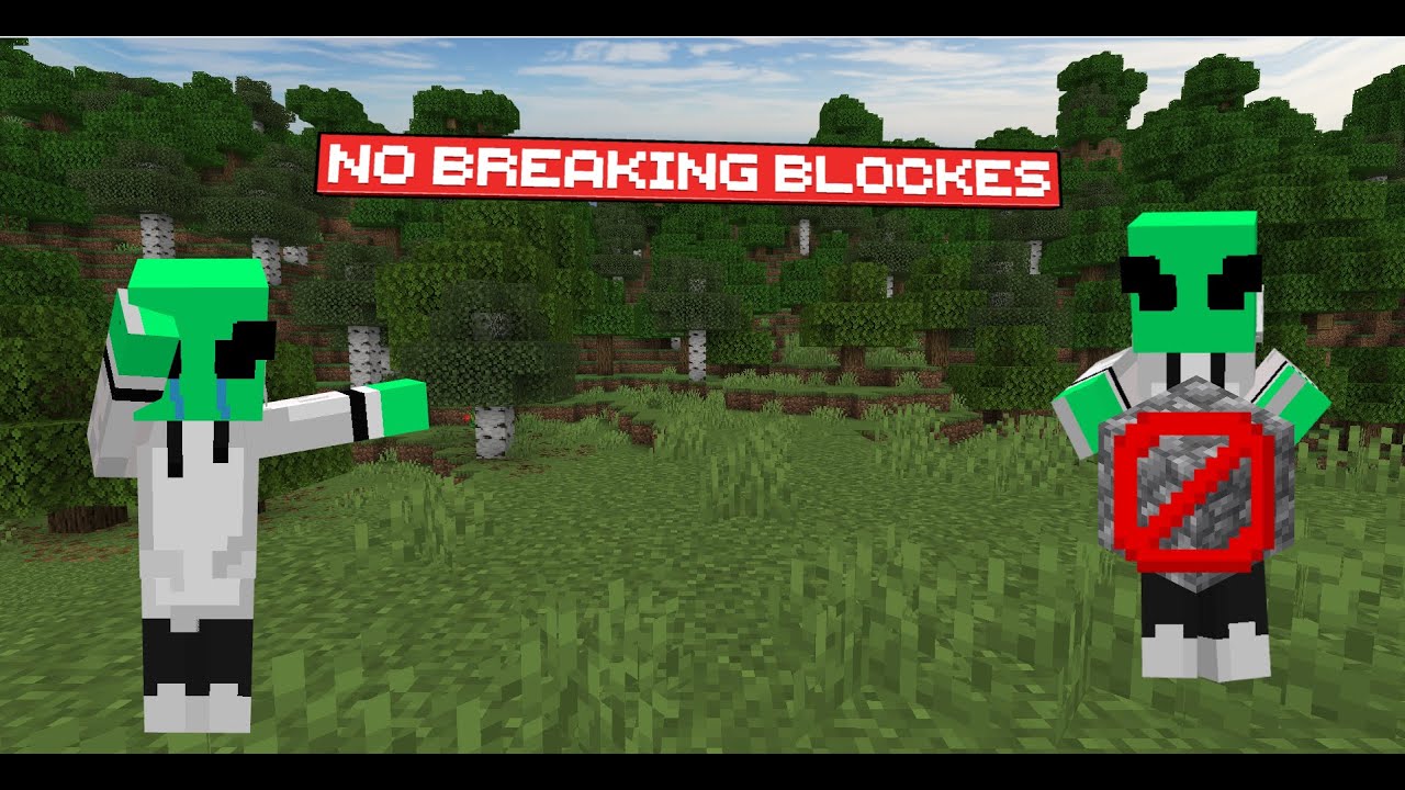 Minecraft But I Cant Break Blocks Youtube 