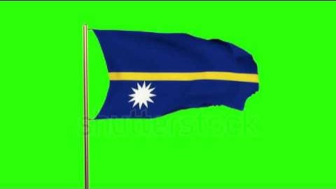 Nauru flag waving in the wind. Green screen, alpha matte. Loopable animation Stock video by