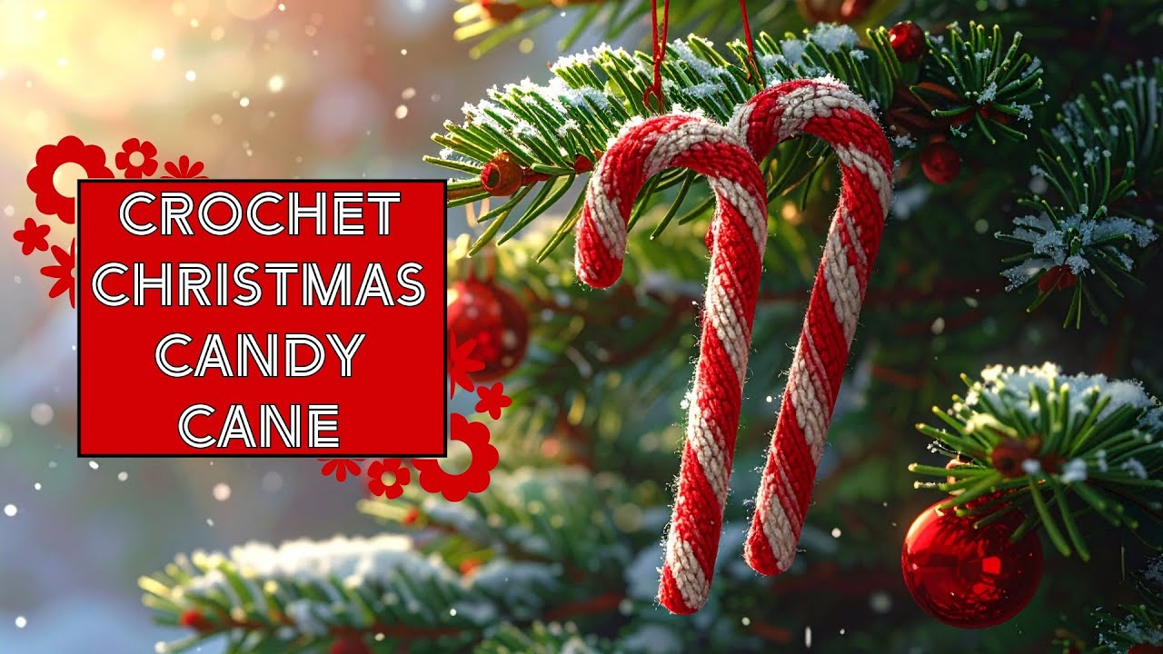 How to CROCHET an Easy CANDY CANE Ornaments for Christmas 🎄