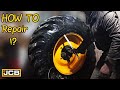 JCB 3CX | ⚠ Huge Backhoe Tire Repair And How To Repair Tire Properly 👷 | New JCB Video