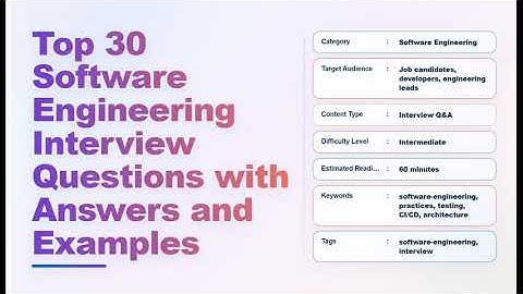 Top 30 Software Engineering Interview Questions & Answers | Echo With Coffee