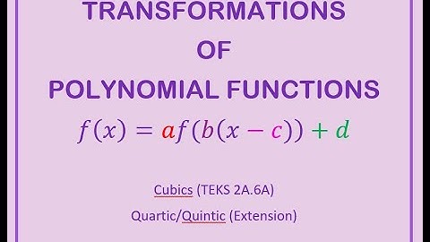 Transformations of Polynomial Functions in Vertex Form