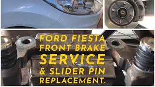 Front Brake Service & Slider Pin Replacement - Ford Fiesta 2011 rattling noise over bumps cured