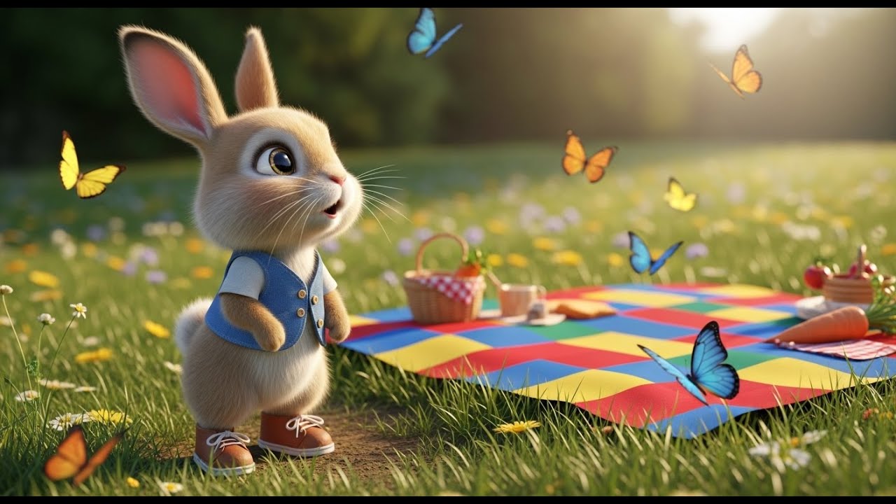 Little Buny Picnic | Cute Bunny Kids Song | Toddler Sing Along