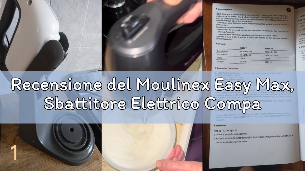 Recensione del Moulinex Easy Max, Sbattitore Elettrico Compatto, 5 Velocità, 300 W di Potenza, Color
