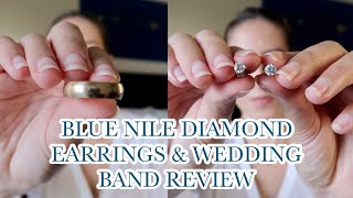 BLUE NILE 1 Carat *Diamond Earrings* and Classic Wedding Band Review! | Custom Online Jewelry Store