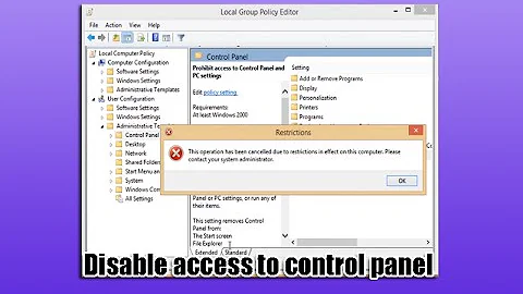 Disable Access to Control Panel