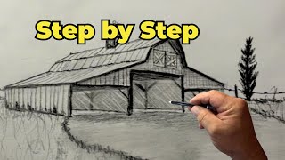 How to Draw a  Barn in 2-point perspective