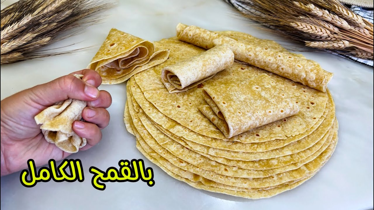 أنجح وأسهل وصفة لخبز الطاكوس بالقمح الكامل بدون دلك أو خميرة وصفة الماء المغلي للي مباقيش تخطاكم👌🏻