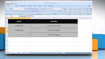 How to use the COS Function in Excel :Tutorial