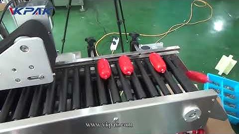 Auto Horizontal Sausage Sticker Label Applicator Machine