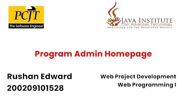 Program the admin homepage including the summarized report