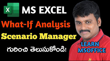 SCENARIO MANAGER IN EXCEL | HOW TO USE SCENARIOS IN MS EXCEL #learnmsoffice #excel