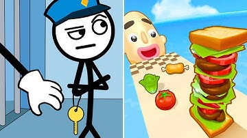 Thief Puzzle vs Sandwich Runner — Best iOS Android Games, All Levels Gameplay