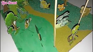 Maqueta escolar de cuentos, pinocho - la liebre y la tortuga