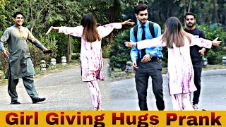 Girl Giving Hugs to Strangers Prank@crazycomedy9838