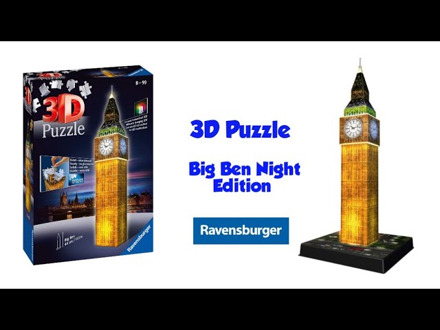 Ravensburger - 3D Puzzle - Big Ben with Working Clock 216 Piece Jigsaw  Puzzle 