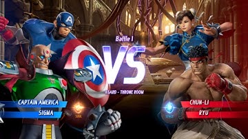 MARVEL VS. CAPCOM: INFINITE Captain America,Sigma Gameplay In Arcade Mode