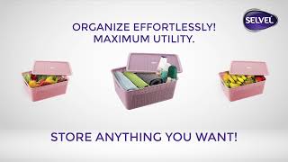 Multipurpose storage baskets with Lid for Home, Kitchen, and Office with 100% Food Grade & BPA Free.