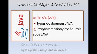 🔸️TP°0 (2/4): types de données |programmation procédurale sous Java