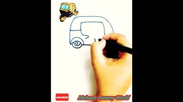 Easy auto-rickshaw drawing #shorts #ytshorts #viralshorts #tiktok #viral #art #drawing #tutorial