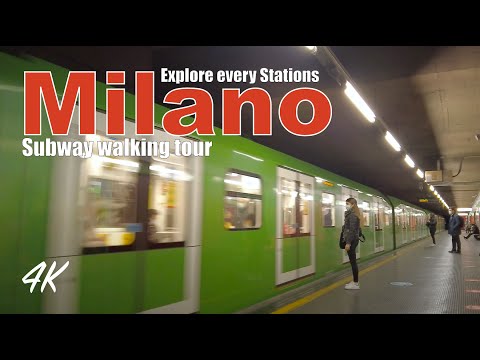 ITALY, MILANO: Walking tour Line 2, Metro ride from Abbiategrasso- Lanza | explore every stations 4k