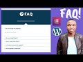 How to Make an FAQ page  in WordPress using elementor free [ 2021 - Step By Step ]