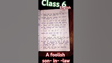 class 6 English ll A foolish son- -in- law ll SGP 1,2,3,4 question answer #english
