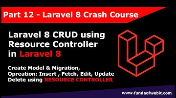 Laravel 8 Crash Course Part 12: Laravel 8 CRUD using Resource Controller | Insert Read Update Delete