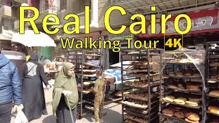 Real Cairo. Egypt. Walking Tour. 4K. ASMR.