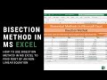 How to use Bisection Method In Microsoft Excel | Learning Mentor