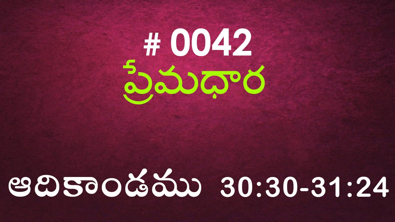 #TTB Genesis ఆదికాండము - 30:30-31:24 (#0042) Telugu Bible Study Premadhara
