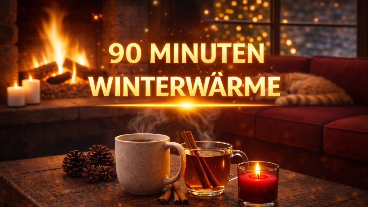 90 Minuten Winterwärme 🔥 Kamin knistert & gemütliche Musik zum Abschalten