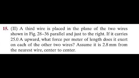 A third wire is placed in the plane of the two wires shown in Fig. 36 parallel and just to the right