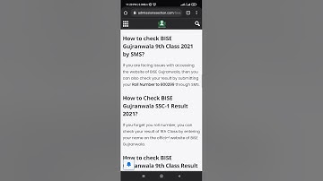 BISE Gujranwala 9th Class Result 2021 | How To Check Gujranwala Board 9th Class Result 2021