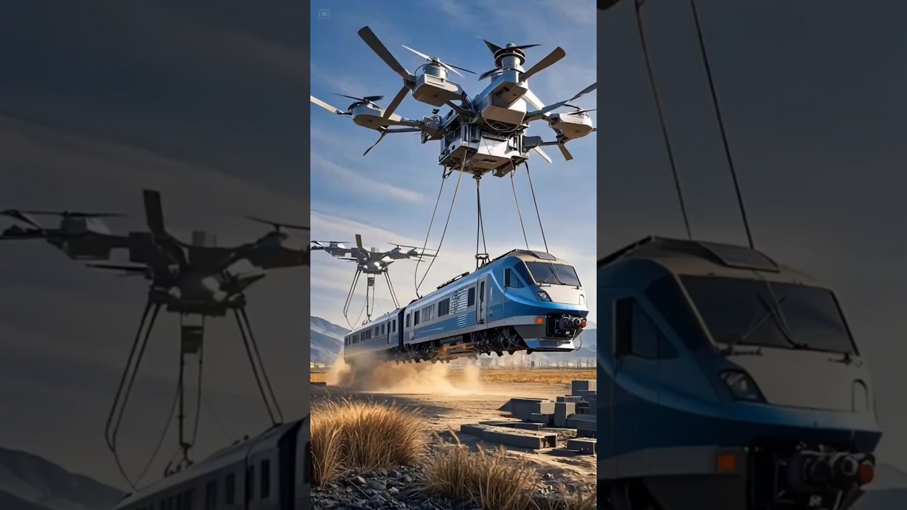 🌍 Futuristic Giant Drone Carrying a Full Train | Next Level Flying Transport