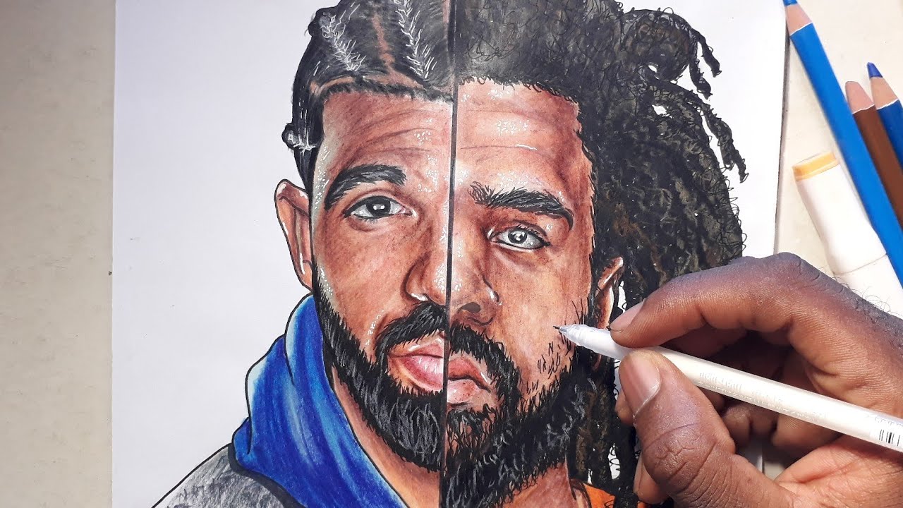 Drawing Drake vs J Cole (ASMR)